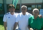 Ángel, Prieto y Lombardía, en el campeonato de FutGolf, en la LLorea, 3-7-2016