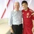 <p>Ramiro con el internacional español Silva</p>